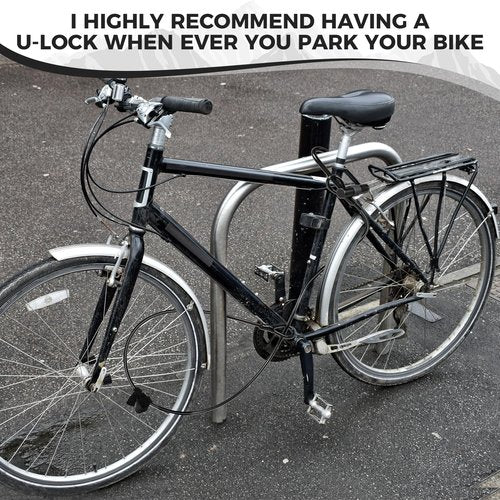 Hapleby Premium Bike Lock Set with 2 Keys, Bike U-Lock with 6 Feet Thickened Solid Steel Cable, Heavy Duty Anti Theft Bicycle U-Lock with Mounting Bracket for Road, Mountain, Folding Bike and Scooter