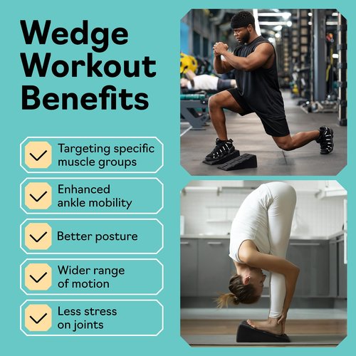 Squat Wedge - Squat Wedge Block 520 LBS Weight Capacity - Slant Board for Calf Stretching - Calf Stretcher Slant Board - yoga blocks