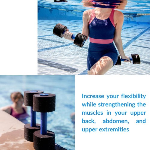 Sporti Aquatic Fitness Medium Dumbbells Water Weights - Black