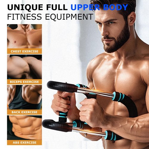 Twister Arm Trainer, 60-100lb Adjustable Chest Workout Equipment, Portable Power Twister Bar, Detachable Design, Arm Trainer for Men, Chest Trainer for Men, Shoulder Muscle Training, Fitness Anywhere