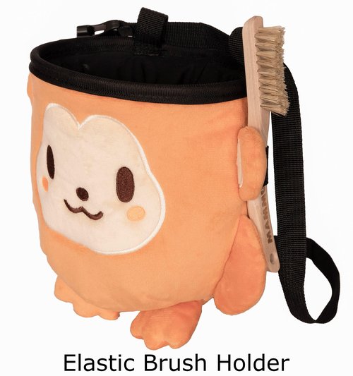 Rockbuddy Chalk Bag for Rock Climbing - Bouldering Chalk Bucket with Quick-Clip Belt, Zipper Pocket and Brush Holder - Monkey
