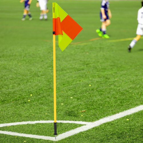 SAWHOX Soccer Corner Flags with Bag, Corner Flags Set of 4 for Soccer Field, 5ft ABS Flagpoles for Agility Training