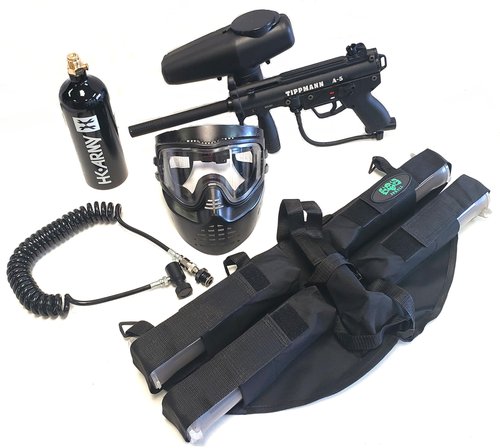 3Skull Tippmann A-5 Mega 4+1 Paintball Gun Package with Remote Coil Marker Set