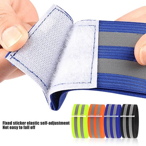 cdar 1/2Pcs Cycling Pants Reflective Band High Visibility Elastic Men Women Night Running Warning Arm Wrist Leg Ankle Strap Cycling Fluorescent Green 2pcs