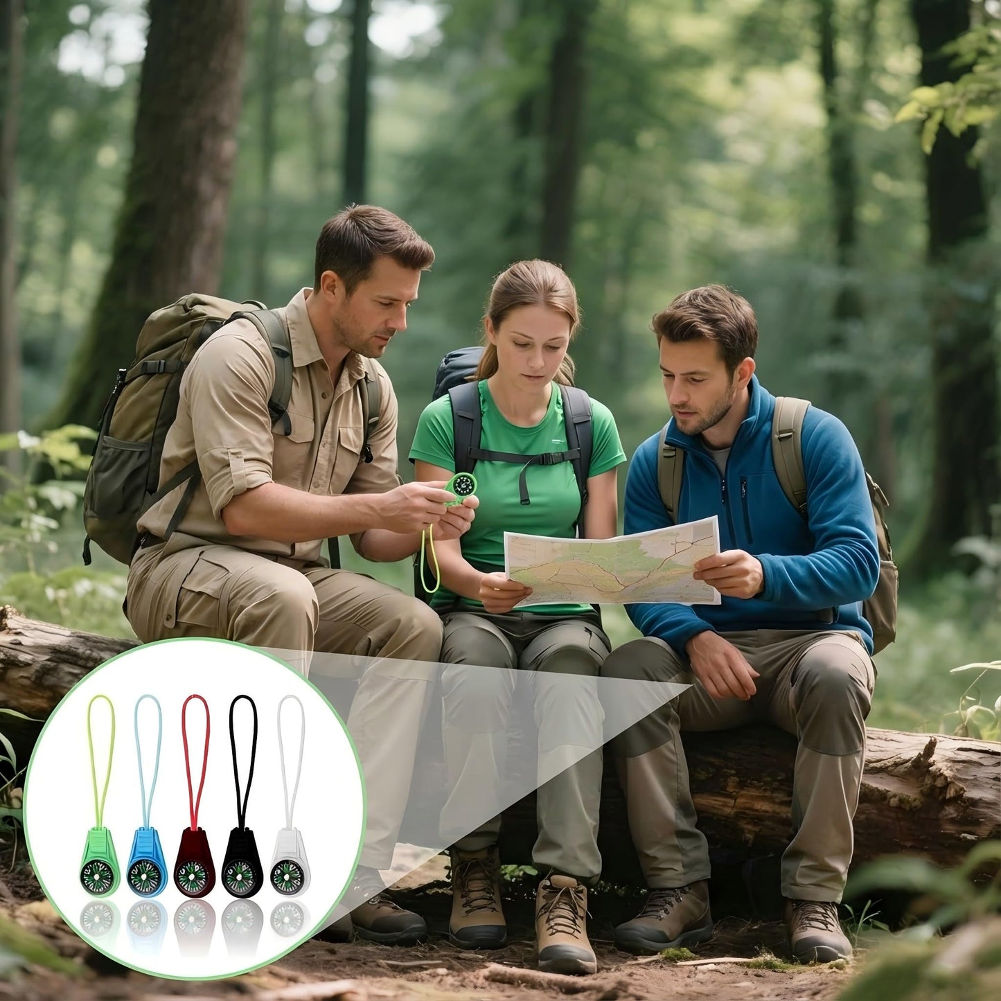 YENOVO 50 Pcs Mini Bulk Compass with Nylon Lanyard, 1 Inch Portable Direction Finder for Hiking, Camping, Travel, Emergency Kits, Backpack or Keychain Outdoor Accessories
