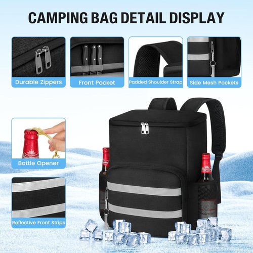 Backpack Cooler - 54 Cans Insulated Leak Proof Cooler Backpack for Men & Women, Cooler Bag Portable Picnic Camping Beach Hiking BBQ Lunch Backpack for Men and Women