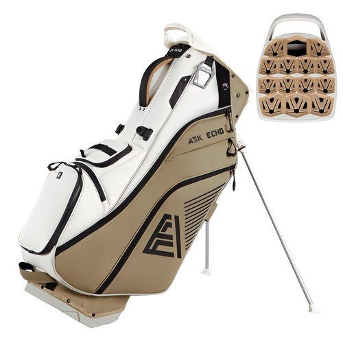 ASK ECHO 2025 ST- Lock Hybrid Mecha 14 Way Dividers Quiet Stand Bag with Grip Lock for Men & Women (Toasted Almond)
