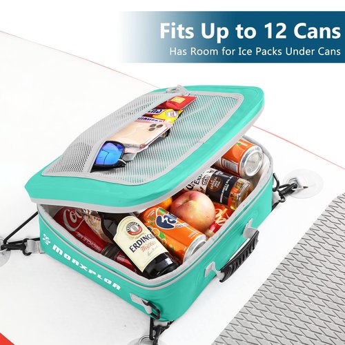 MORXPLOR Waterproof PVC Material Paddleboard Cooler Deck Bag - 12 Can Soft Insulated Cooler for Paddleboarding, Camping & Kayaking