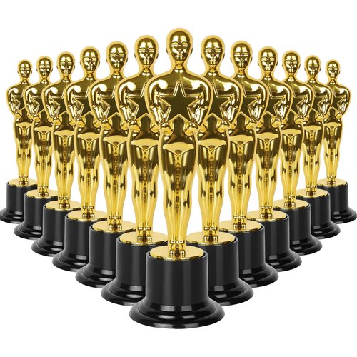 DODILUYI Plastic Gold Star Award Trophies 24 Pack 6 Inch Tall Golden Statue Award for Party Decorations, Party Favors, School Award, Game Prize, Party Prize and Appreciation Gifts