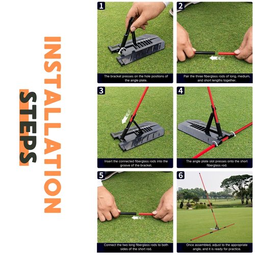 CUANBOZAM Pro Golf Alignment Sticks Holder - Aircraft Aluminum Golf Training Aid for Swing Plane & Path | Golf Swing Training Aid | Tour-Validated Golf Alignment Sticks for Driving RED