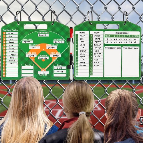 Magnetic Baseball Lineup Board，Baseball Lineup Cards Baseball Lineup Board For Dugout Baseball Accessories 40 Sheets Lineup Cards Baseball Clipboard for Coaches Baseball Coaching Accessories(Green)