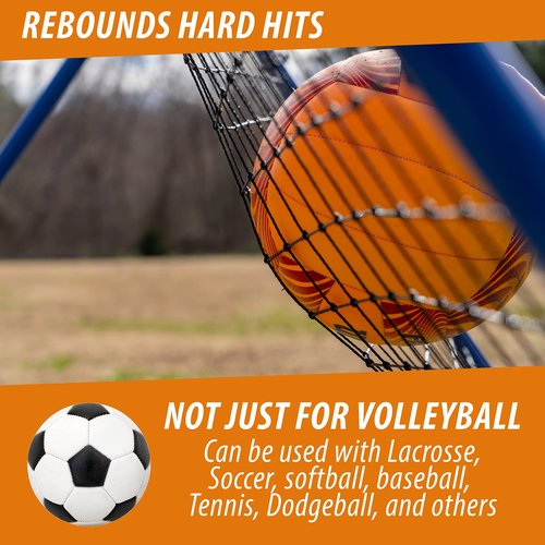 The Original Fully Adjustable 7x4 Feet Volleyball Rebounder Net from Anything Sports - Practice Sets, Spikes and Digs at Any Angle from Home- 12 Month No Questions Asked Warranty