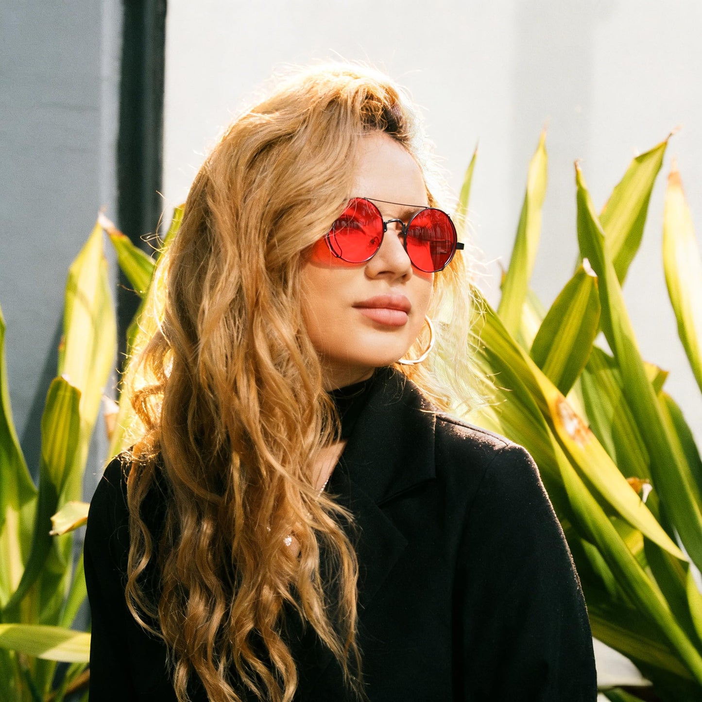 FEISEDY Sunglasses Steampunk Mens Women Aviators Retro Round Sunglasses Metal Frame Fishing Driving Hippie Glasses B2351