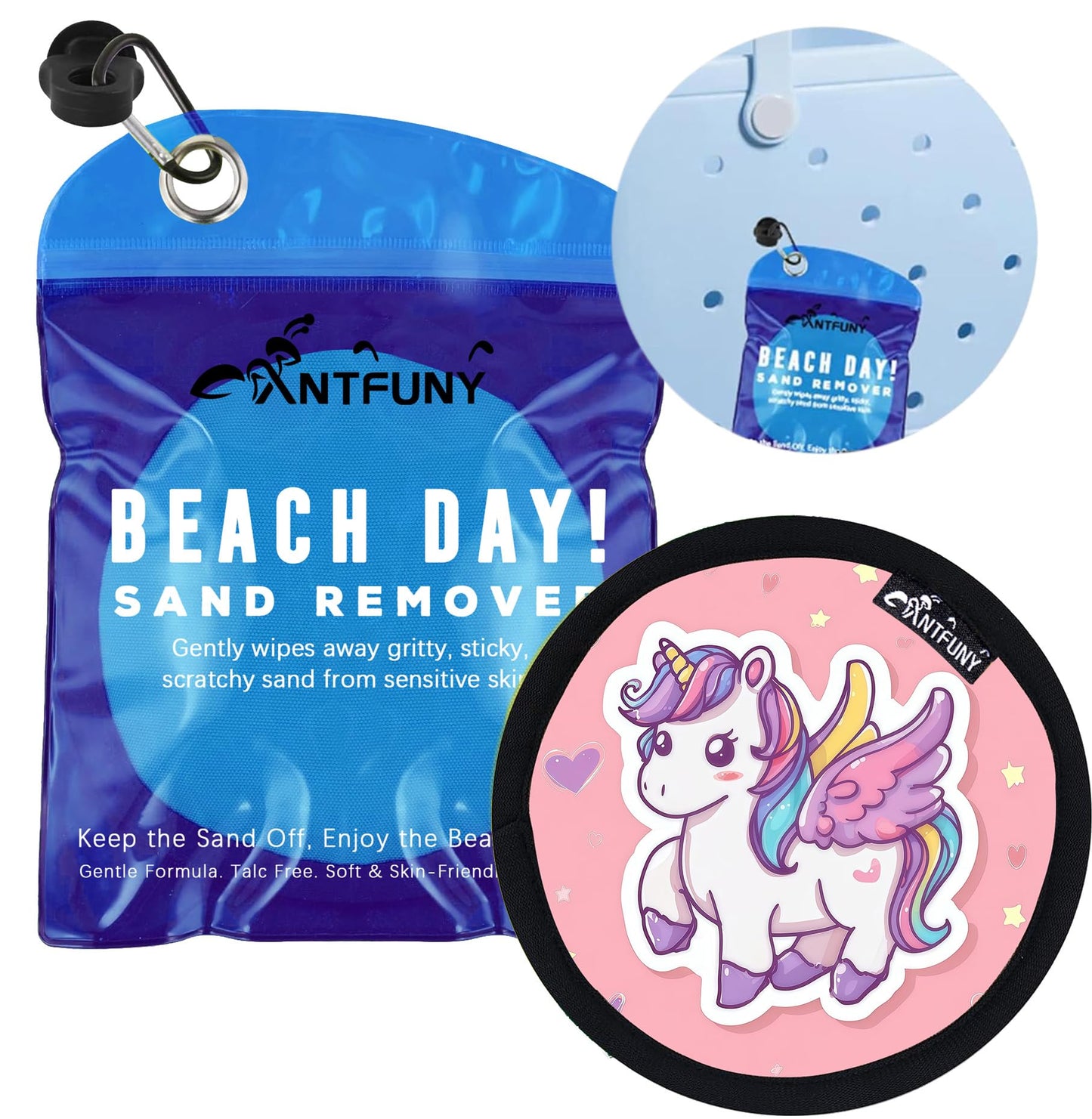 Antfuny Beach Sand Remover Sand Unicorn Eraser Brush Wipe Mitt Family 2026 Summer Beach Vacation Essentials Hawaii Honeymoon Accessories European Costa Rica Bahamas Trip Must Haves Alaska Cruise Ship