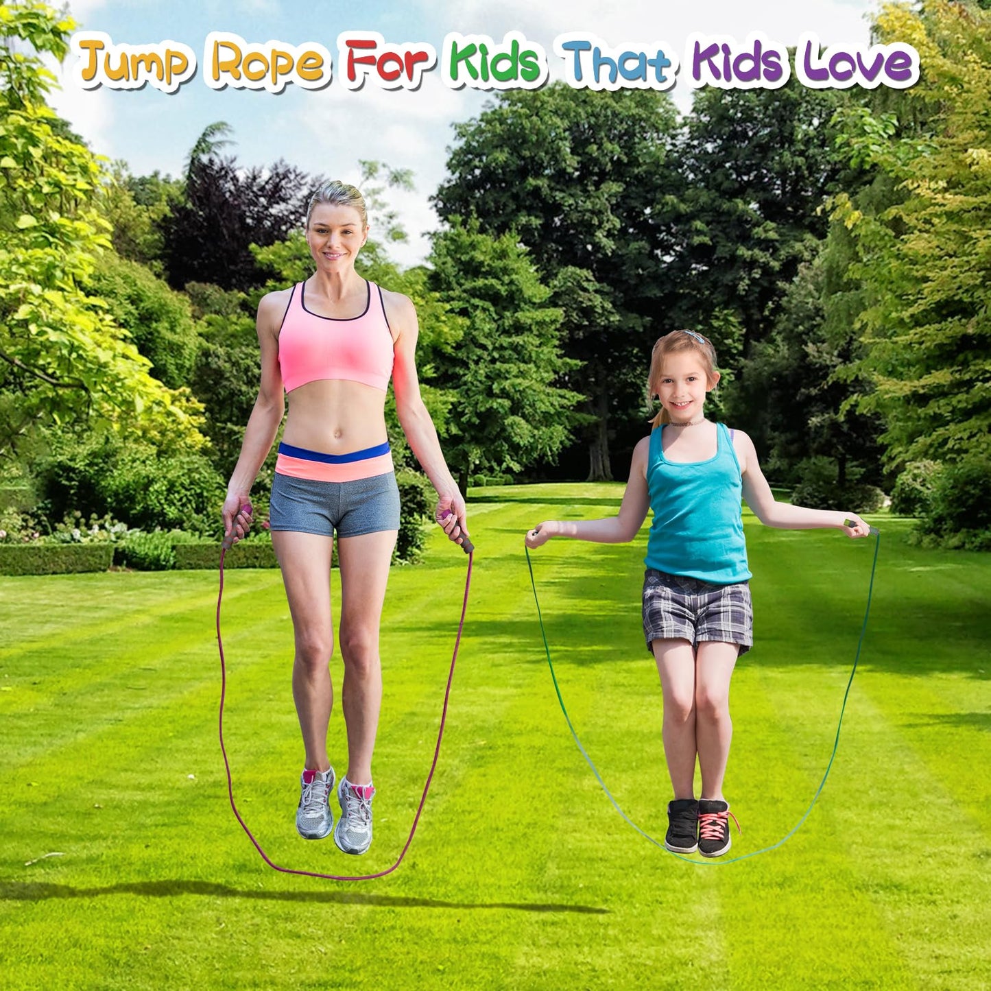 Adjustable Soft Skipping Rope for Kids - Toddler Jump Rope With Skin-Friendly Foam Handles, Ideal for Boys & Girls Exercise & Outdoor Fitness