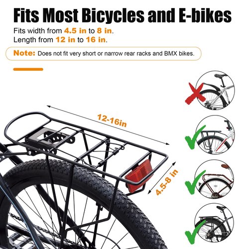 Febabilo Bike Bags for Bicycle Rear Rack - 10L EVA Hard Shell Waterproof 3-in-1 Ebike Trunk Cargo Pannier Bag with Reflective Strip & Shoulder Strap for Commuter Travel Outdoor Cycling Accessories