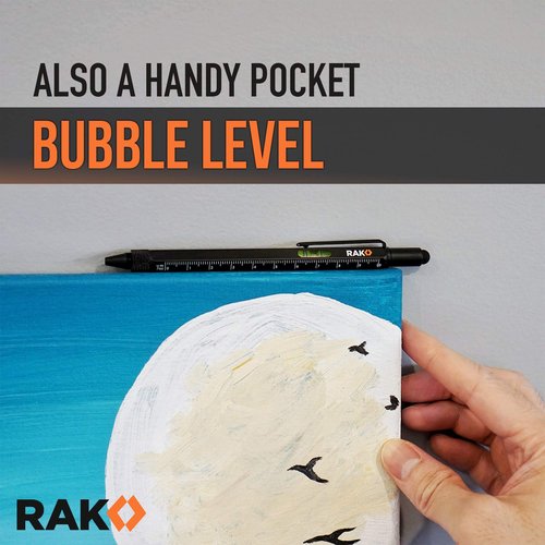 RAK Multitool Pen - Multi-Tool Pens, LED Light, Flathead, Phillips Screwdrivers, Level, Ruler, Bottle Opener, and Stylus. Cool Gadgets Gifts for Men, Dad, EDC Pen Tool, Gift-Ready Box, Pack of 2