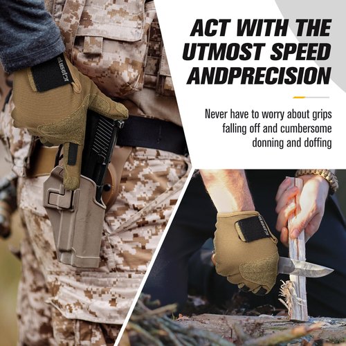 eLusefor Advanced Tactile Shooting Glove: Patented Wrap-Fingers Design, 360° Touchscreen Freedom, Customizable Badge