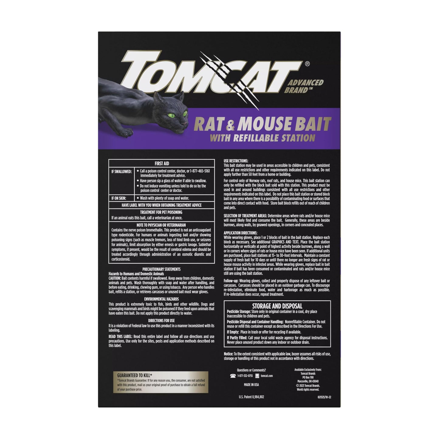 Tomcat Advanced Brand Rat & Mouse Bait with Refillable Station, Indoor and Outdoor Use, 1 Station and 12 Bait Block Refills