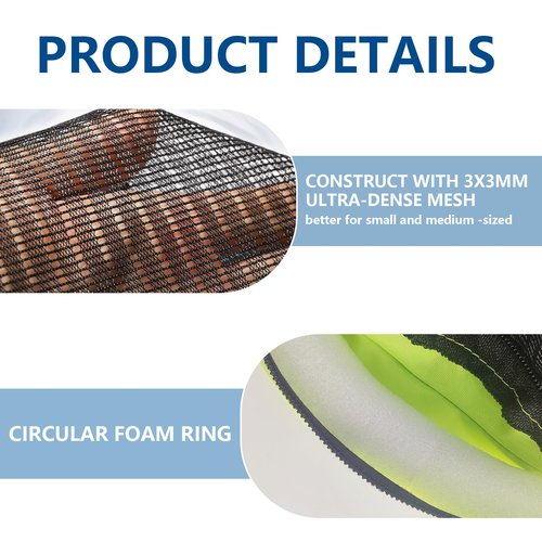 Aventik Floating Fish Basket Nylon Net Cage for Live Bait Storage, Kayak Fishing Accessories, 15.7in/40cm Height 9.8'' Diameter (Diameter of The Bottom: 9.8"/25cm)