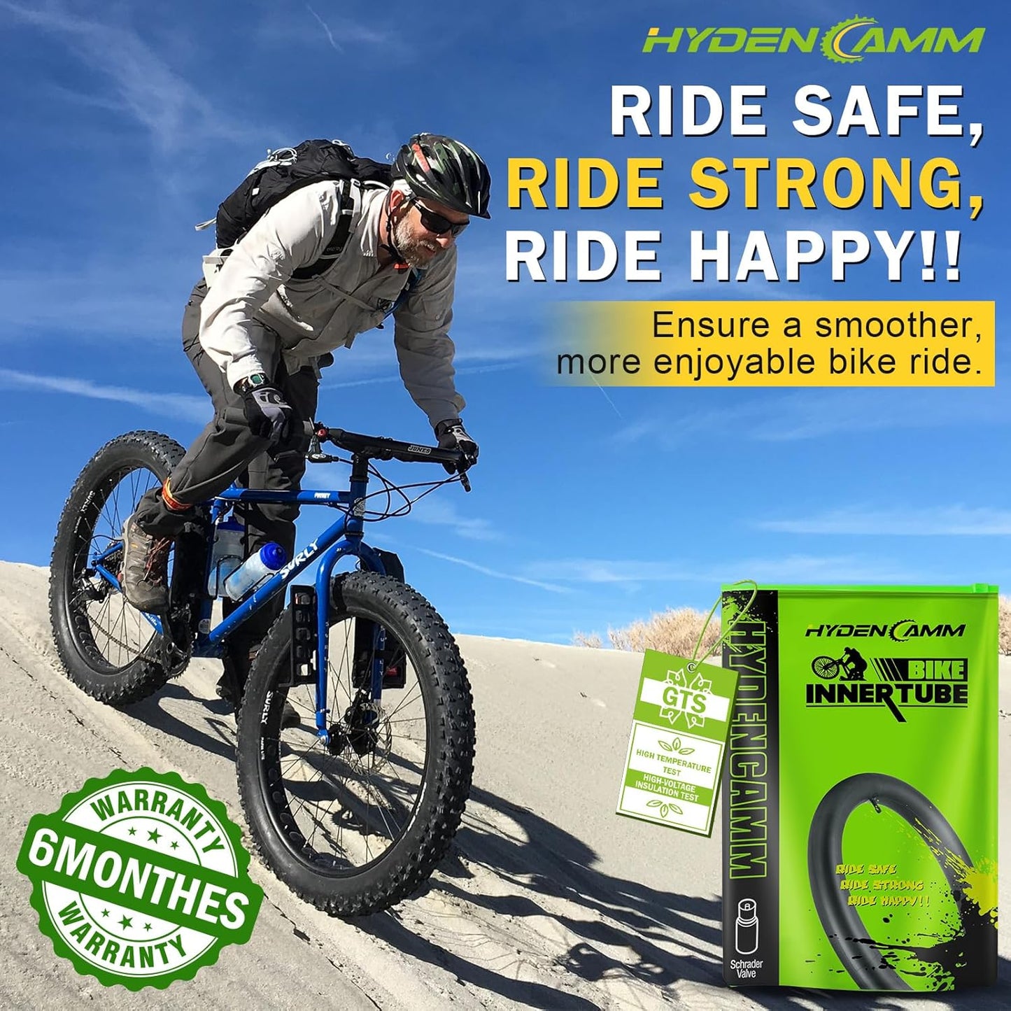 2/4 Pack 20"/26" x4.0 Fat Tire Tube, 20"/26" x3.5/4.0 E-Bike Bicycle Fat Tire Tubes AV 32mm Schrader Valve with 2 Tire Levers, 20"/26" x4 Bike Tube for 20/26 Inch Ebike Electric Bicycle Road Mountain