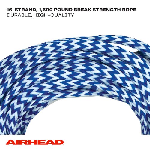 Airhead Water Ski Rope, Tractor-Grip Handle, 1 Section, 75-Feet,Blue and White