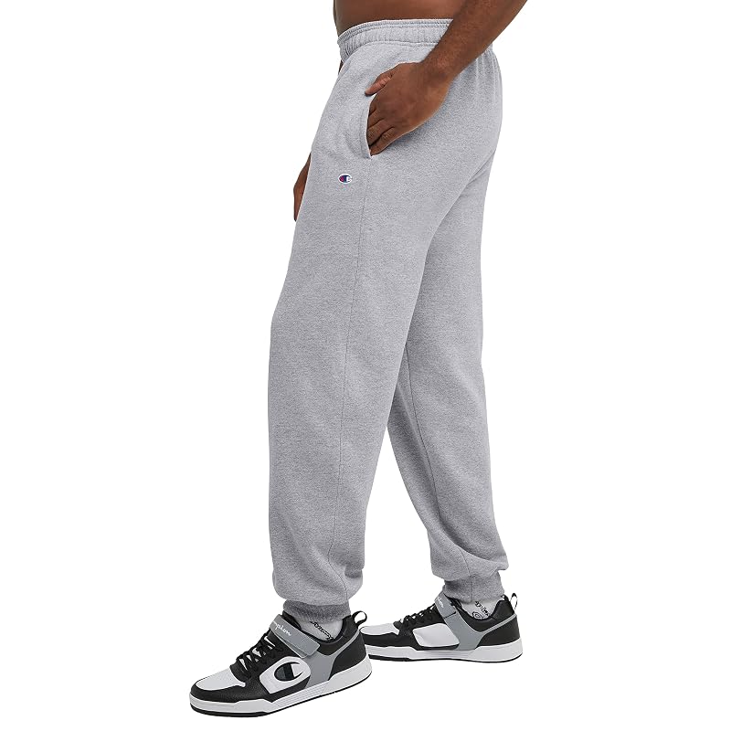 Champion Men’s Fleece Joggers Sweatpants, Standard Fit, Midweight Powerblend, New Manhattan Mist Heather X-Large Tall