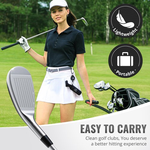 SPOROKET Pro Golf Club Brush Cleaner with Heavy Duty Retractable Clip and Squeeze Bottle for 4 oz of Water, Premium Golf Accessories for Men