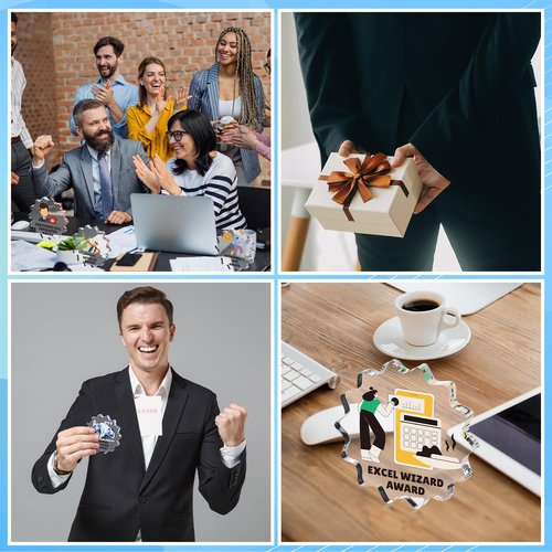 Chunful 24 Pcs Funny Employee Appreciation Awards Gifts Bulk Little Clear Acrylic Reward Colleagues Medallions Motivational Trophy Gifts for Employee Coworker Staff Teacher Nurse Office Team
