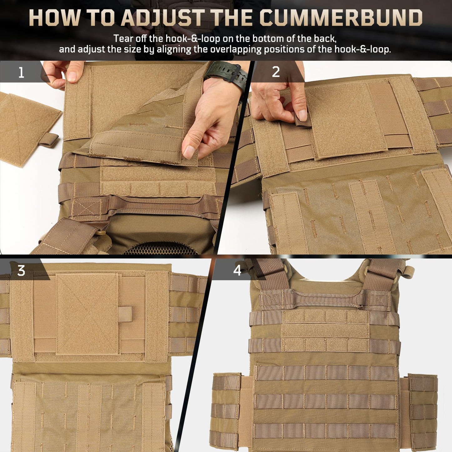 1TG Quick Release MOLLE Vest for Men Breathable and Adjustbale Vest, One Size Fully Adjustable