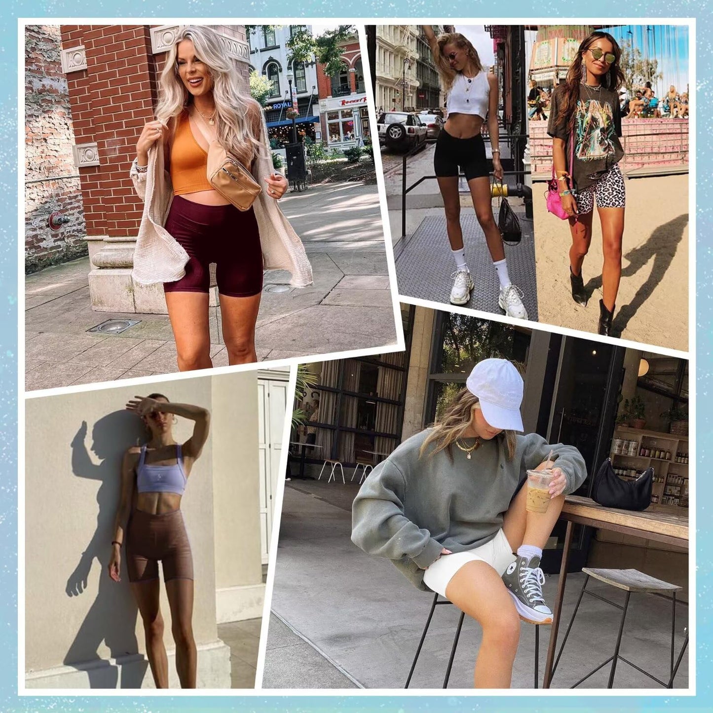 5” Biker Shorts for Women - High Waist Tummy Control Stretch Spandex Workout Yoga Running Gym Underwear, White, Plus Size