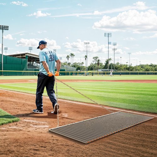 AUTOSAVER88 6FT x 3FT ATV/UTV Heavy Duty Durable Drag Mat Zinc and Steel Mesh Field Surface Leveling Drag Mat for Manual or Vehicle Pulling