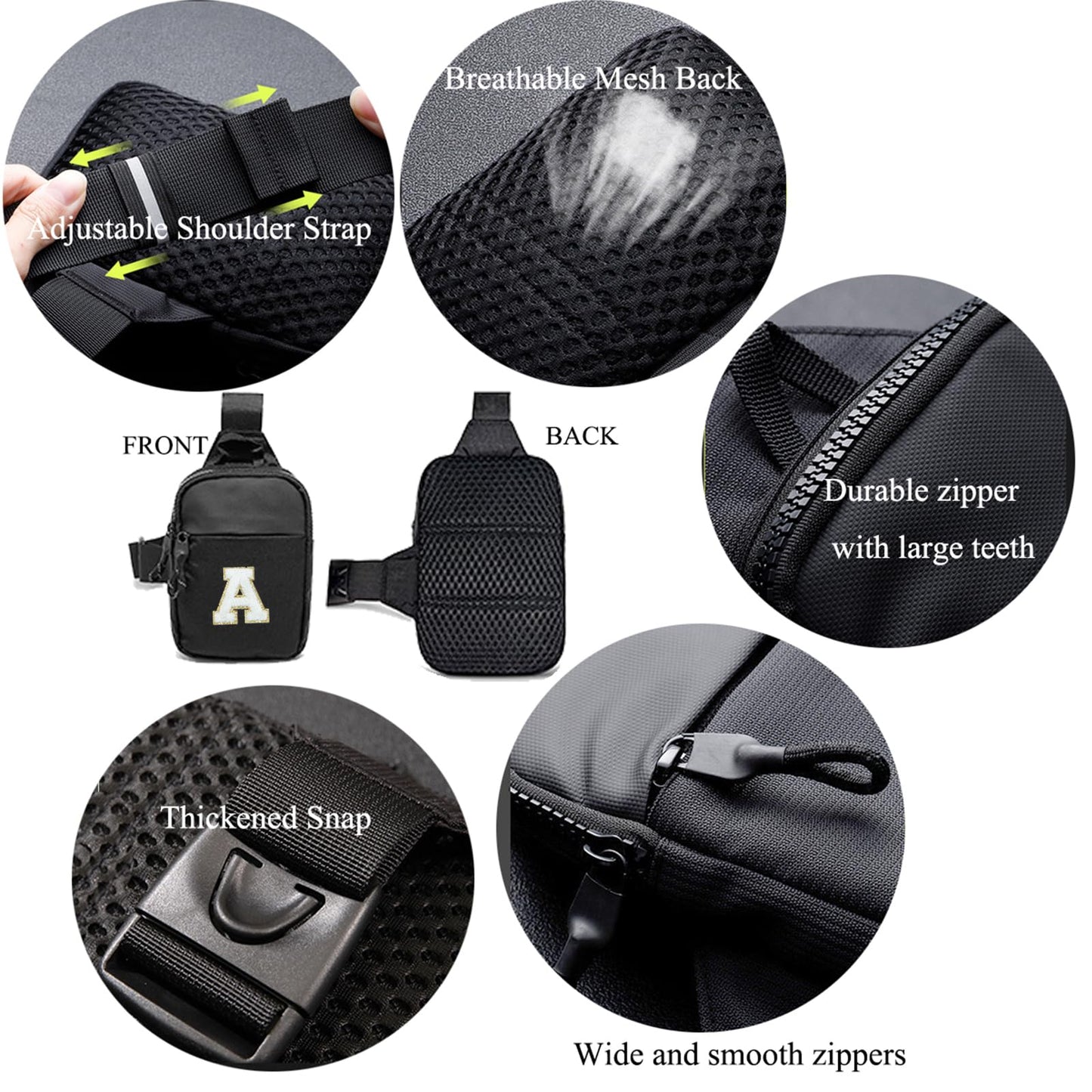 Vpoofree Mini Sling Bag for Men Crossbody,Small Chest Bag Casual Trendy Waterproof Lightweight Phone Crossover Daypack (Small sling bag-M)