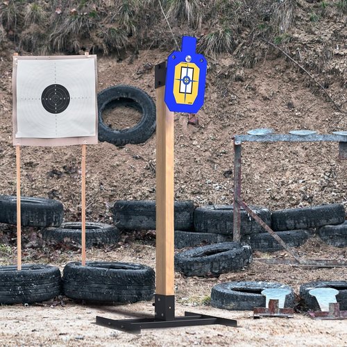 ATFLBOX 1/2 inch Thick AR500 Steel Target Stand System, 7" x 12" Torso Shooting Targets with 2x4 Targets Stand Kit and Target Painting Stencil