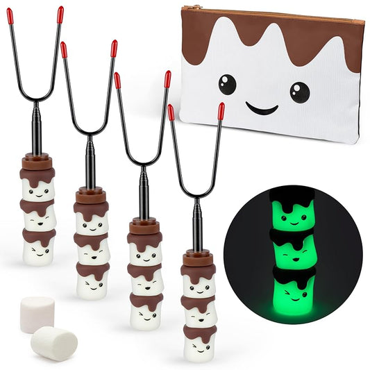 Glow in the Dark Marshmallow Roasting Sticks 4 Pack - Variation: Glow Skewers 4 Pack