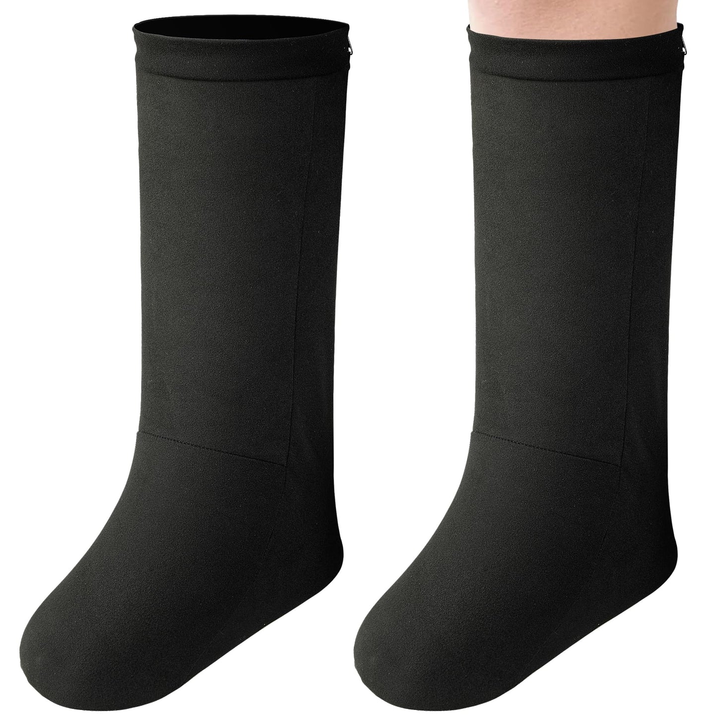 Shupakul 2 Pcs Large Size Leg Cast Cover with Zipper-Below The Knee Cast Sock Covers-Stretchy Leg Cast Sleeve for Men Women Plaster Protection Anti-Scratch