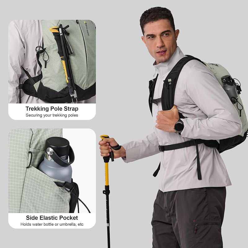 N Nevo Rhino 17L Hiking Backpack with Rain Cover - Green