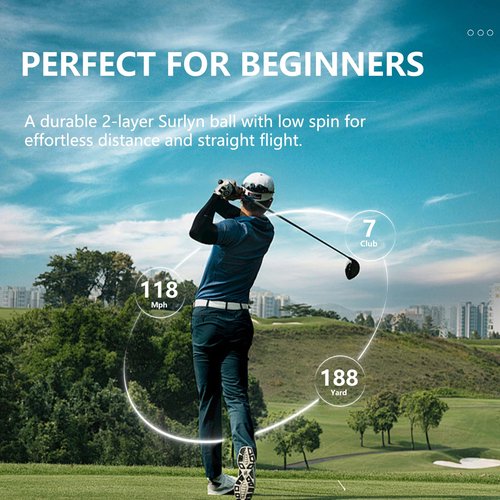 SUMBONUM Surlyn Golf Balls 3 Pack – High Durability, Low Spin for Maximum Distance, Straight Flight & Cut-Resistant Cover, Ideal for Beginners & High Handicappers, Long-Lasting Performance