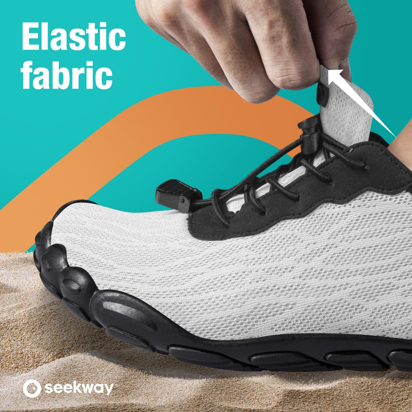 SEEKWAY Water Shoes Quick-Dry Barefoot Sports Aqua Beach Pool Swimming River Lake Hiking Kayaking Surfing Men Women AB004 White SP001