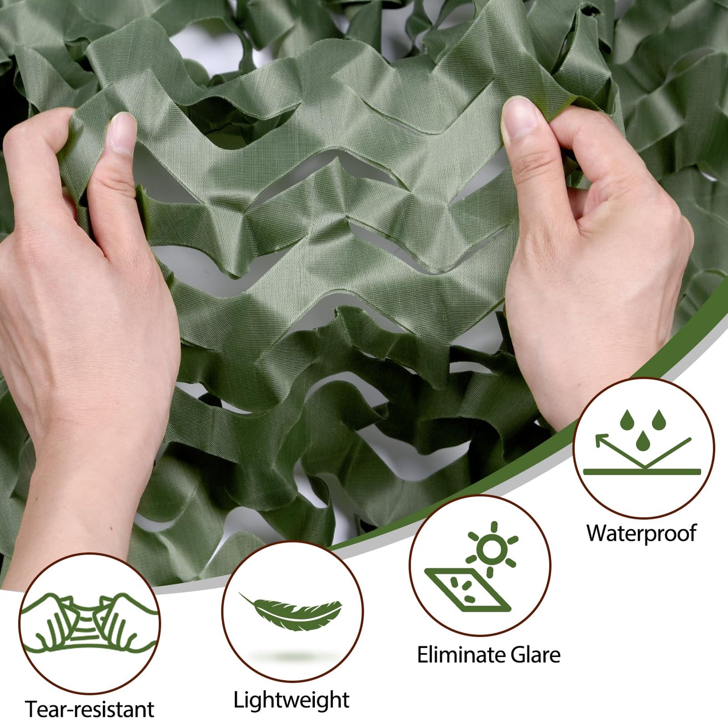Yeacool Camo Netting Camouflage Netting Camo Blind Army Net Sunshade Mesh for Hunting Military Decorations Party Shooting Outdoor(Dark Green, 6.5ftx4.9ft, 2m*1.5m)