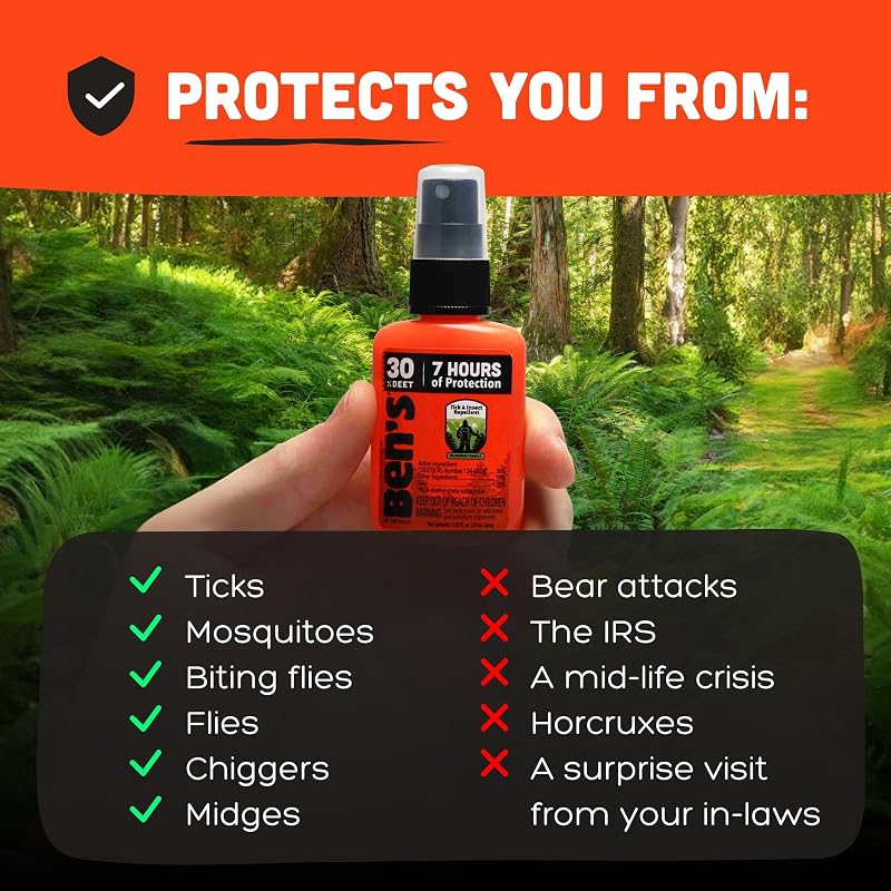 Ben's Tick & Insect Repellent Travel Spray 30% DEET - 1.25 oz (Pack of 4)