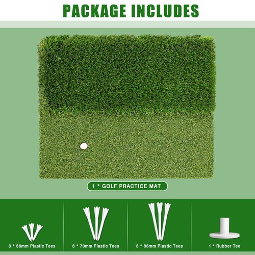 BIRDIEBLAST Premium Golf Hitting Mat, 10mm Foam Padding with Rubber Backing Golf Mat, Golf Practice Mat for Indoor and Outdoor Training