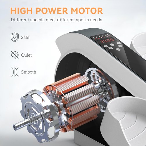 Soozier Under Desk Elliptical Machine, Electric Ellipse Leg Exerciser While Sitting for Seniors with Manual & Auto Mode, Massage Pedal, Remote Control and 10 Adjustable Speeds, Quiet and Portable