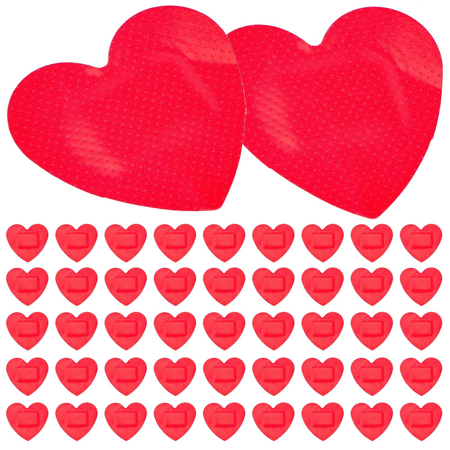 Healifty Heart-Shaped Breathable Wound Bandages 50 Pcs Waterproof Hemostatic Stickers for Kids and Adults Durable Adhesive Wound Care Patches 2.32 X 1.69 in