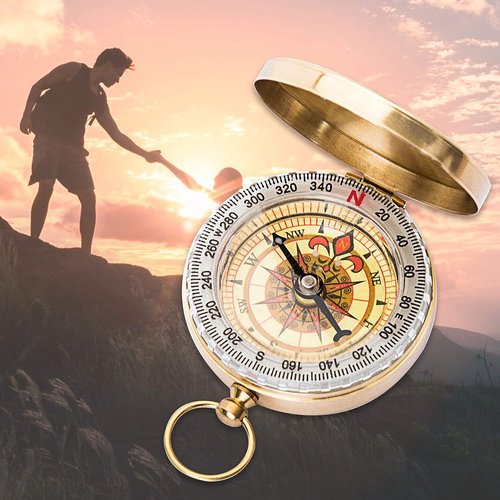Bahfir Camping Survival Compass for Hiking, Kids, Camping Hunting, Outdoor Military Navigation Tool