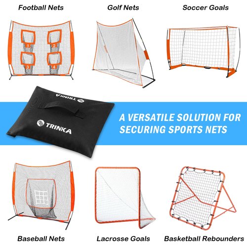 4PCS Sports Net Sandbags, All Sport Sandbags, Weighted Anchors for Baseball Nets, Soccer Goals, Golf Nets, Football Nets, Hockey Nets and More, Black