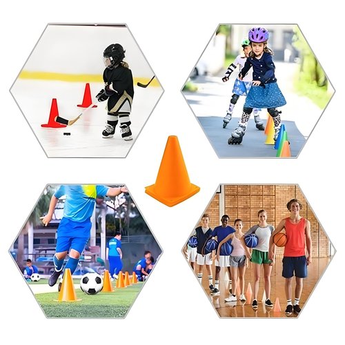 YOQXHY Soccer Cones (7 Inch 25 Pack), Agility Training Sports Cone Plastic with Carry Bag for Kids Football Basketball Drills Field Markers, (Orange)