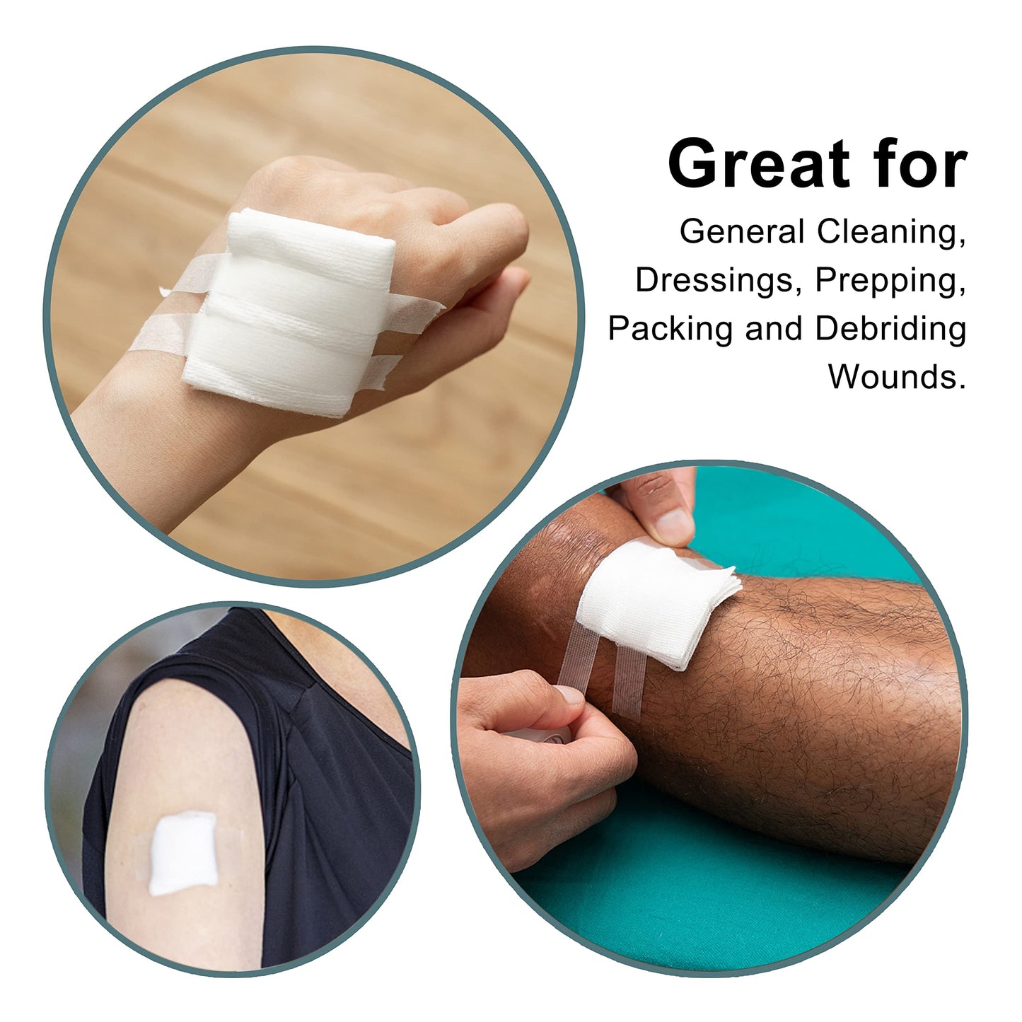 General Medi Sterile Gauze Sponges, 4" x 4" Non-Woven Wound Pads - Individually Wrapped Highly Absorbent Sponges Pads for Cushioning Minor Wounds, Cuts & Burns Wound Care (60 Packs, 120 Pieces Total)