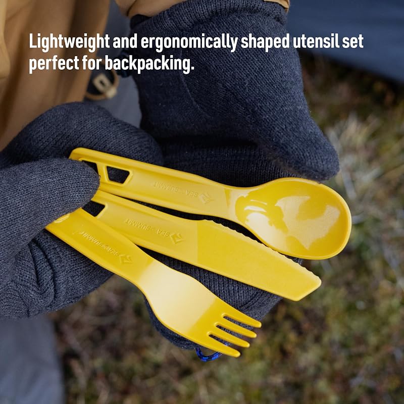 Sea to Summit Passage Cutlery Set – Spicy Orange with Fork, Spoon & Knife