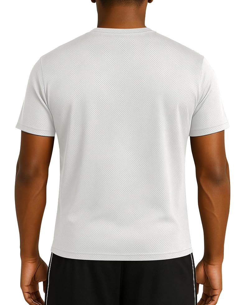 American Heaven 5 Pack: Men’s Short Sleeve Mesh Crew Neck T-Shirts – Black/White